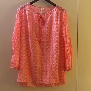 NWT Grand & Green Women's Coral Patterned Tunic Large